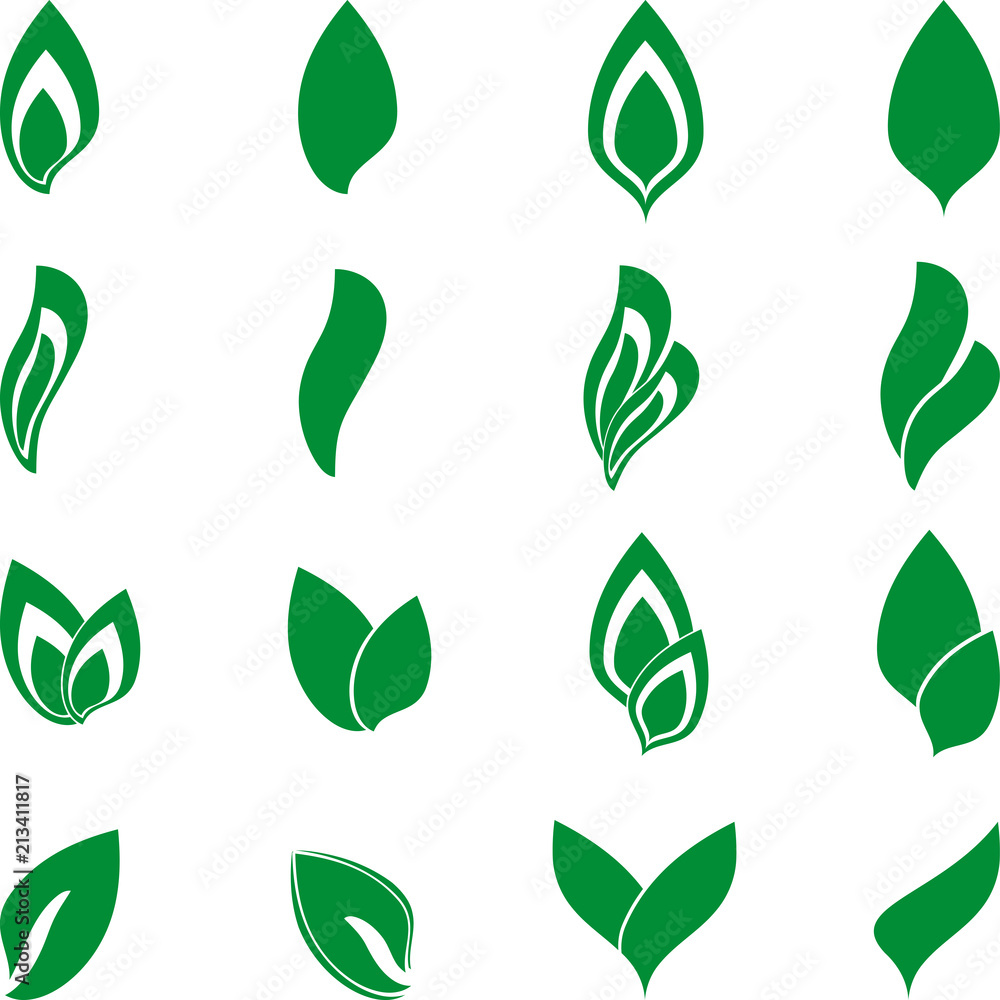 Grüne Blätter Sammlung, Icon, leaves collection Grüne Blätter Sammlung, Icon, leaves collection