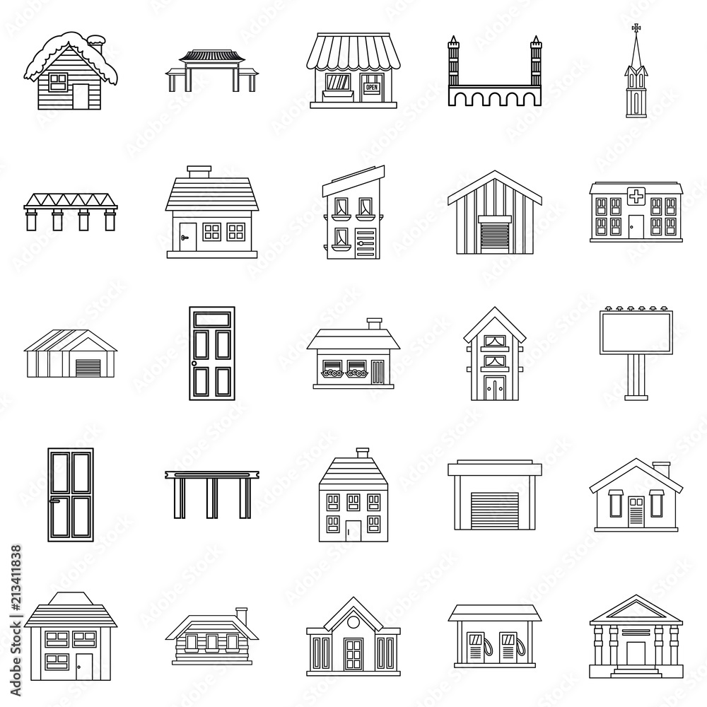 Creation icons set. Outline set of 25 creation vector icons for web isolated on white background