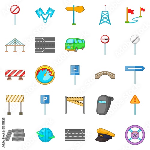 Bridgework icons set. Cartoon set of 25 bridgework vector icons for web isolated on white background