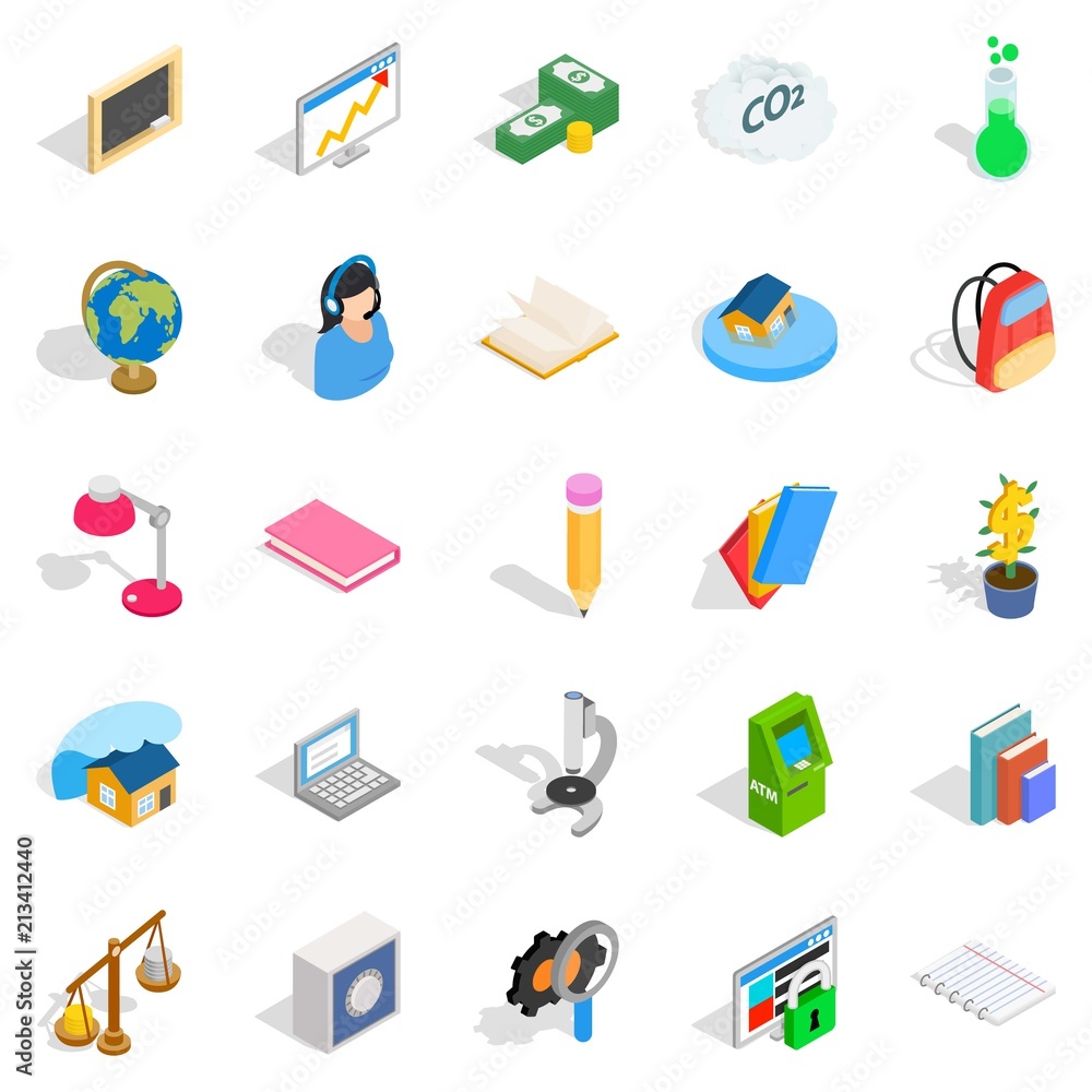 Reactions icons set. Isometric set of 25 reactions vector icons for web isolated on white background Reactions icons set. Isometric set of 25 reactions vector icons for web isolated on white background