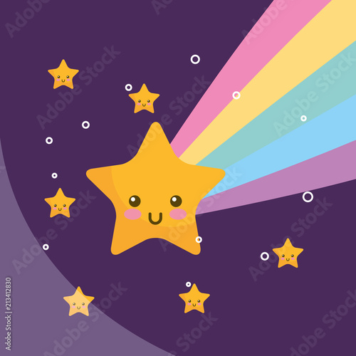 kawaii star rainbow night weather