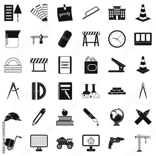 Instrument icons set. Simple style of 36 instrument vector icons for web isolated on white background