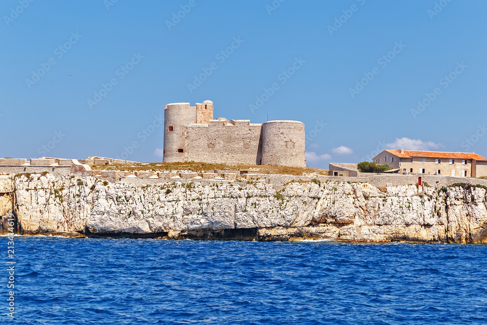 France, Marseille, castle d'If (in french Château d'If). Chateau d'If on the island in Mediterranean sea near Marseille 4 km is famous landmark mentioned in the world literature.