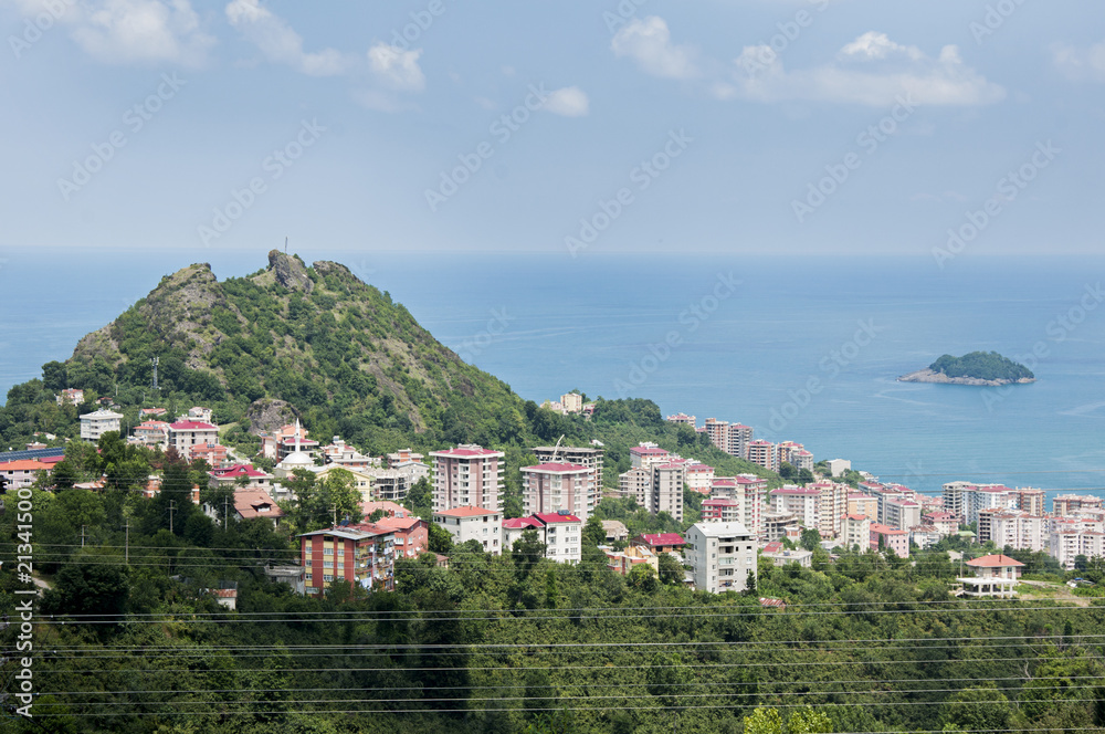 Giresun city view from Northern Turkey aka Black Sea region of Turkey