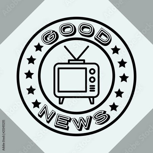 news communication relate sticker sign television good infomation vector illustration