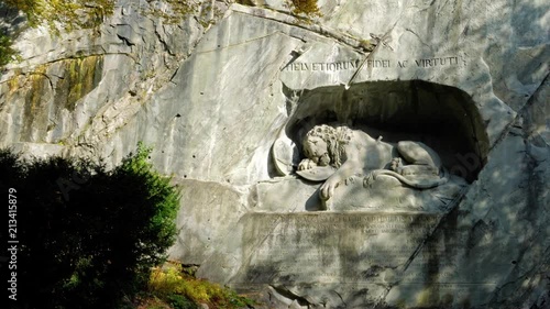 Famous Lion Monument (1820) by Bertel Thorvaldsen, Lucerne, Switzerland