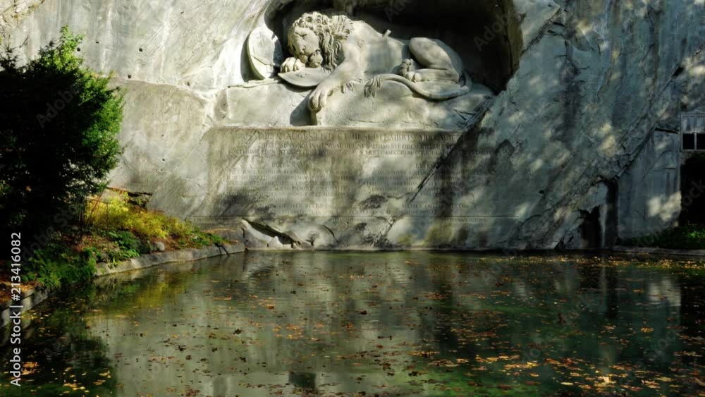 Famous Lion Monument (1820) by Bertel Thorvaldsen, Lucerne, Switzerland Famous Lion Monument (1820) by Bertel Thorvaldsen, Lucerne, Switzerland