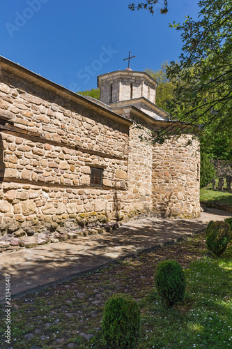 Panoramic view of Medieval Temski monastery St. George  Pirot Region  Republic of Serbia