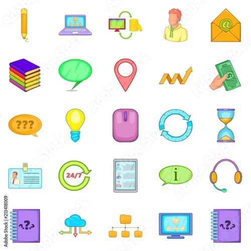Call the office icons set. Cartoon set of 25 call the office vector icons for web isolated on white background