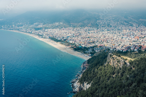 View of the beach Cleopatra. Alanya, Turkey.Wonderful country.At home from a height. Roofs of buildings.View of the city.Observation deck.Mediterranean sea. © Светлана Соколова