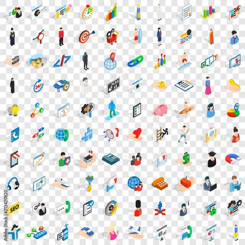 100 human icons set in isometric 3d style for any design vector illustration