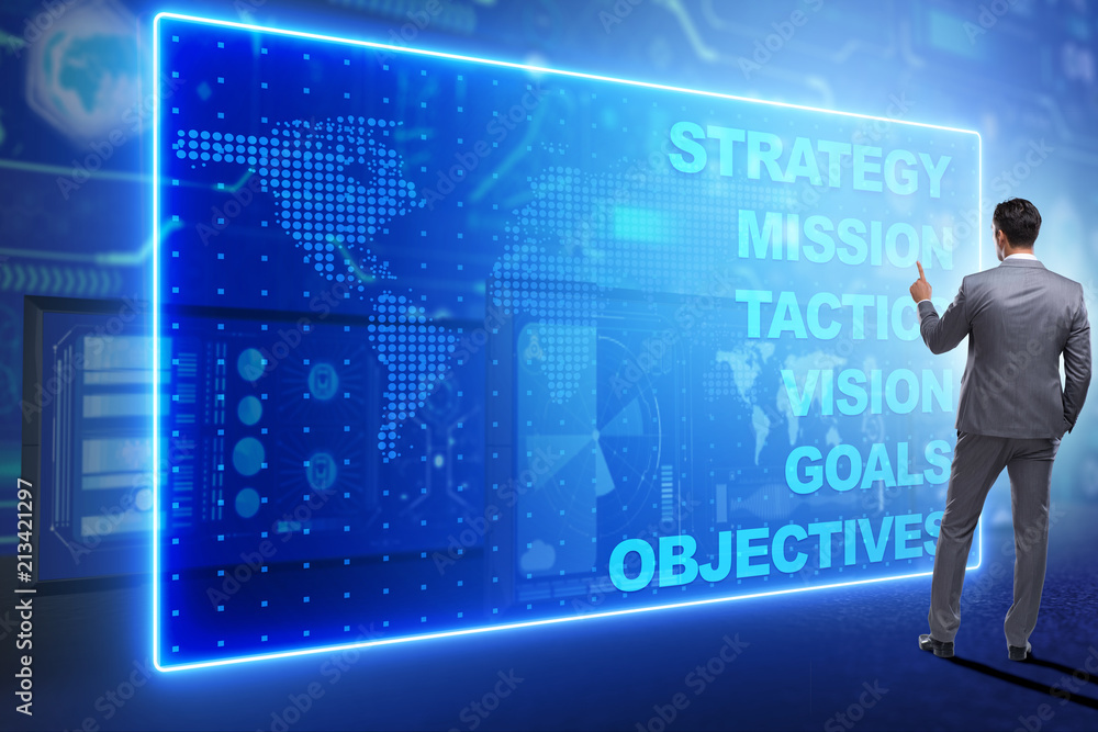 Businessman in strategic planning concept Businessman in strategic planning concept