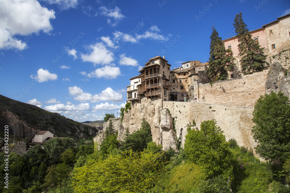 View of the hanging houses, Cuenca, Spain View of the hanging houses, Cuenca, Spain