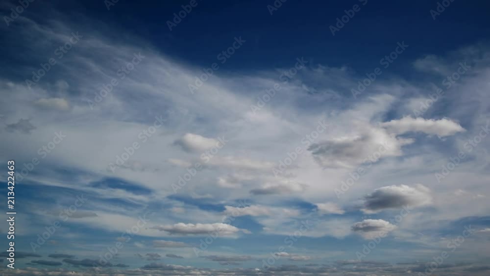 Moving beautiful blue clouds in the sky in time lapse. Moving beautiful blue clouds in the sky in time lapse.
