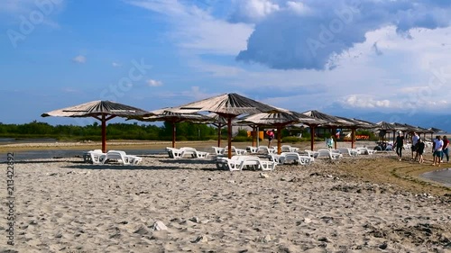 Queens beach in Nin, Dalmatia, Croatia. Nin is famous tourist destination in Croatia.