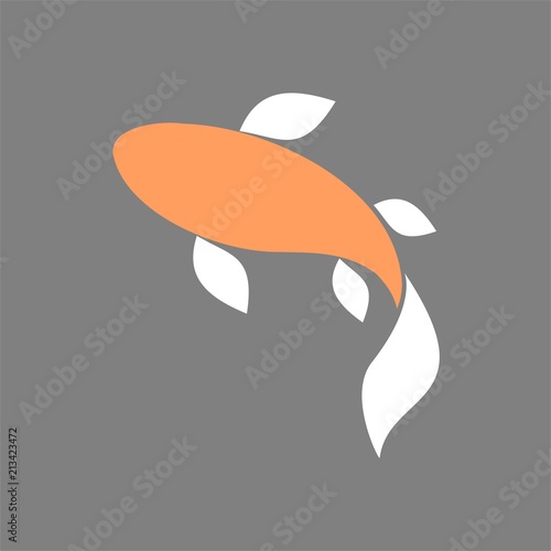 Koi Fishes Logo. Luck, prosperity and good fortune.
