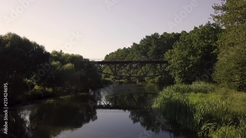 Wallpaper Mural old iron bridge over the river Torontodigital.ca