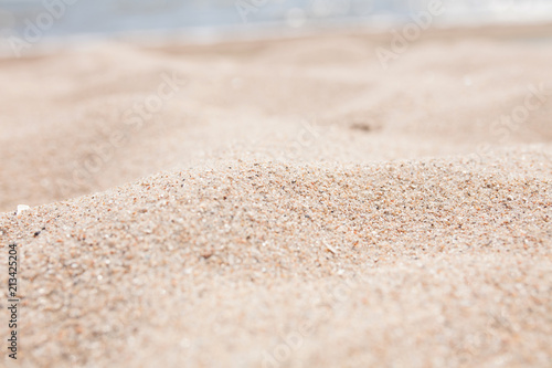 Sand close-up, sand texture, empty beach, Sunny day, isolated