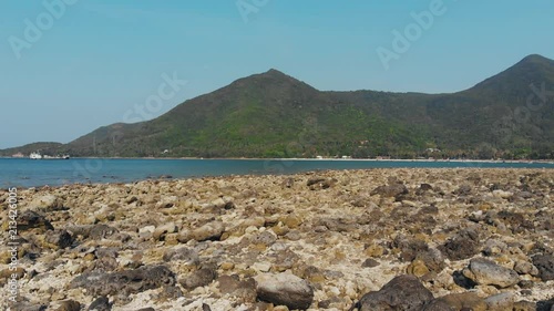 Rocky reef along the coast photo