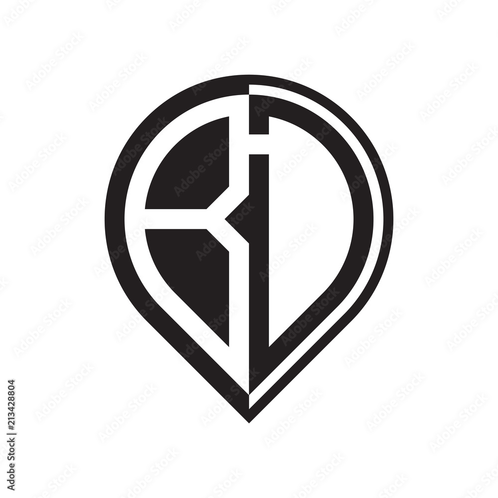 initial letter pin logo black initial letter pin logo black