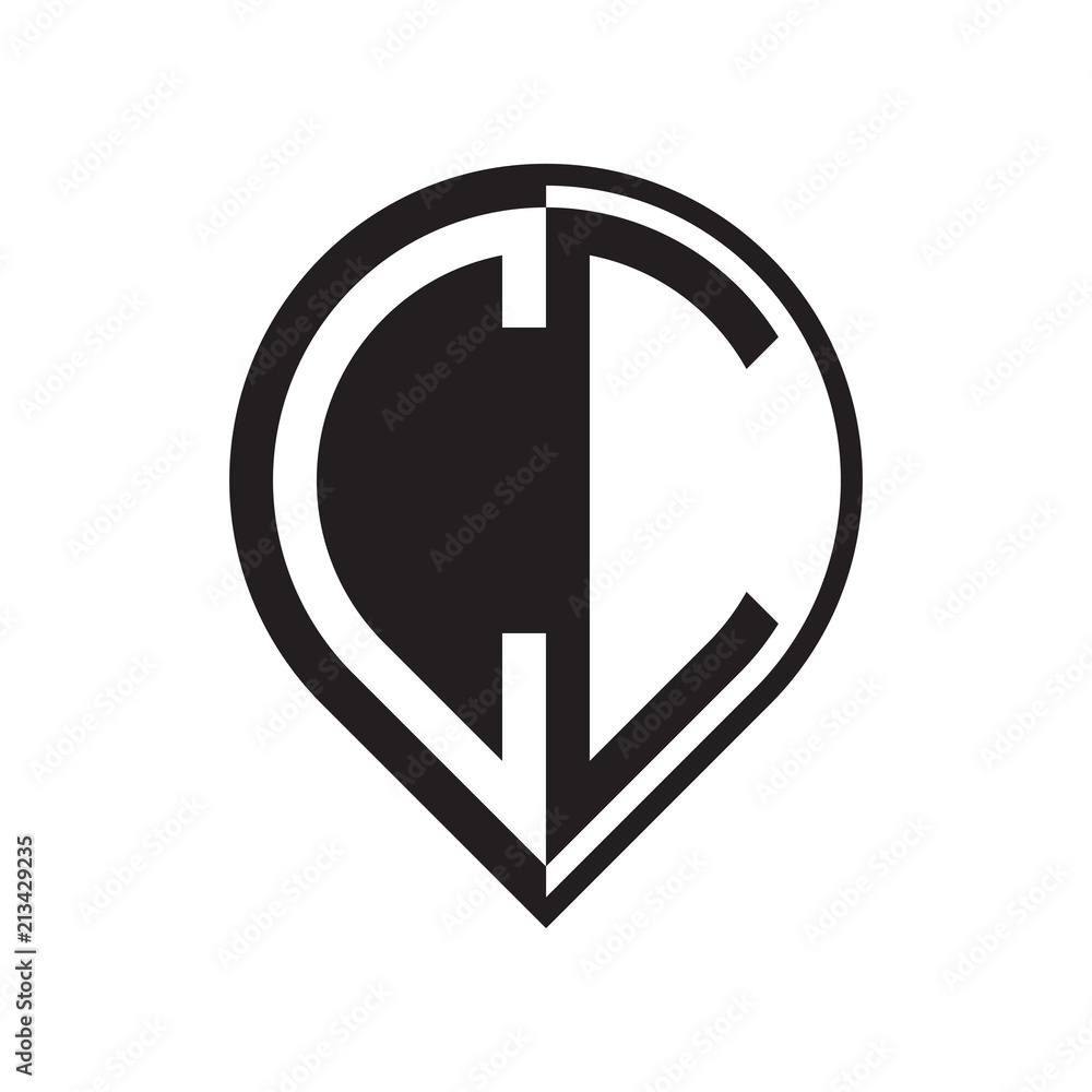 initial letter pin logo black initial letter pin logo black