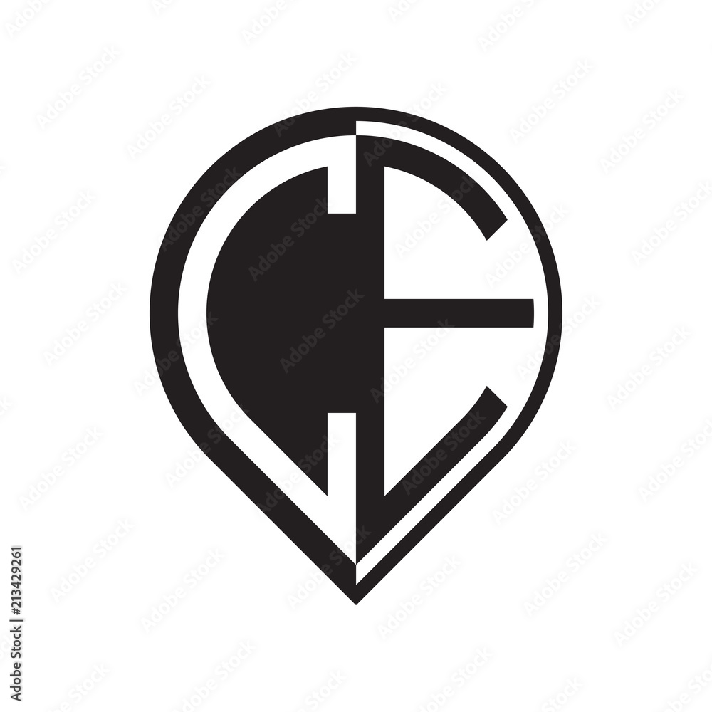 initial letter pin logo black initial letter pin logo black