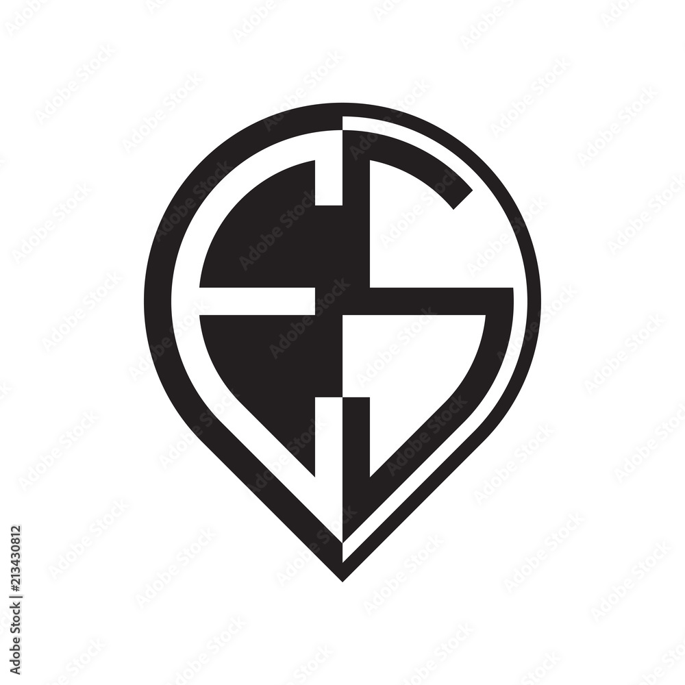 initial letter pin logo black initial letter pin logo black