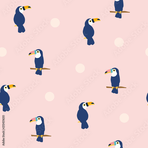Seamless pattern of toucan