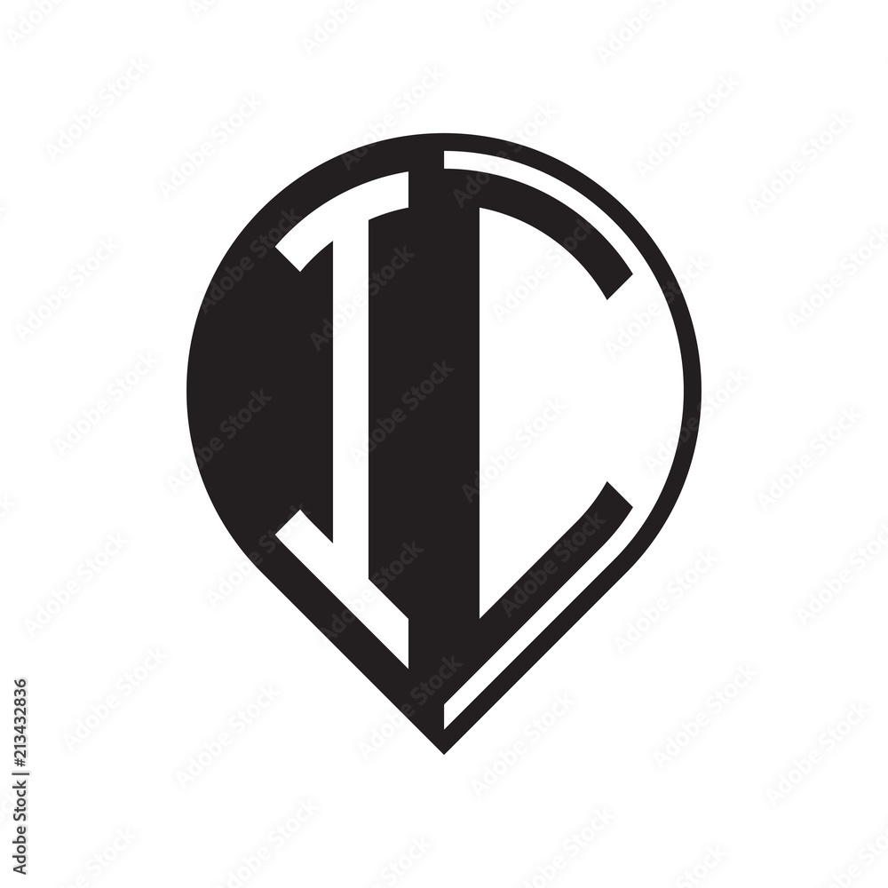 initial letter pin logo black initial letter pin logo black