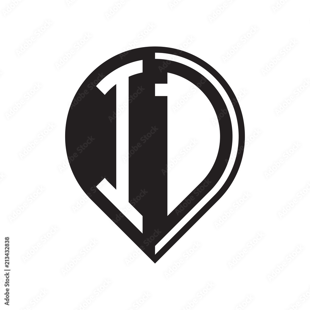 initial letter pin logo black initial letter pin logo black
