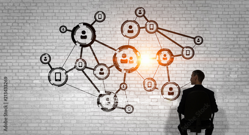 Business networking and connection concept. 3d rendering Business networking and connection concept. 3d rendering