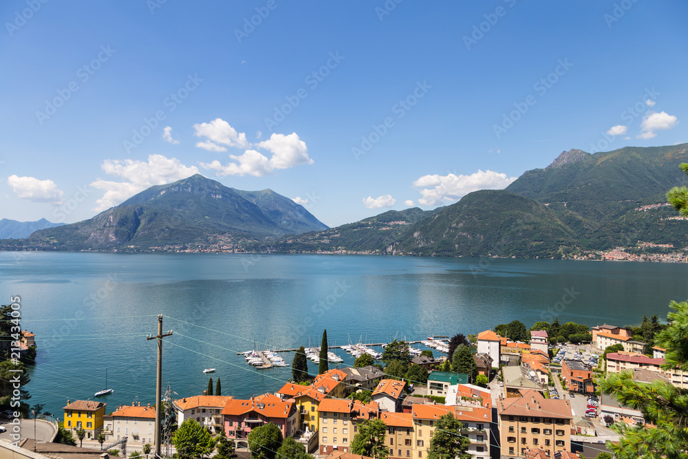 Stunning view of the Bellano town by the famous lake Como in the Italian alps in Lombardy in north Italy