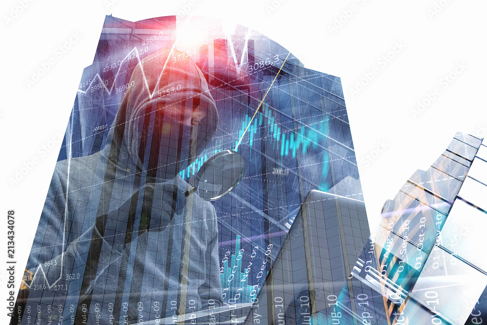 Obraz premium Hacker man steal information