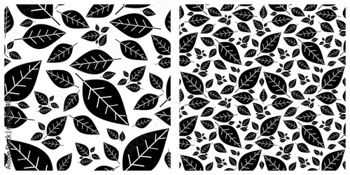 Seamless vector illustration background with leaves pattern.