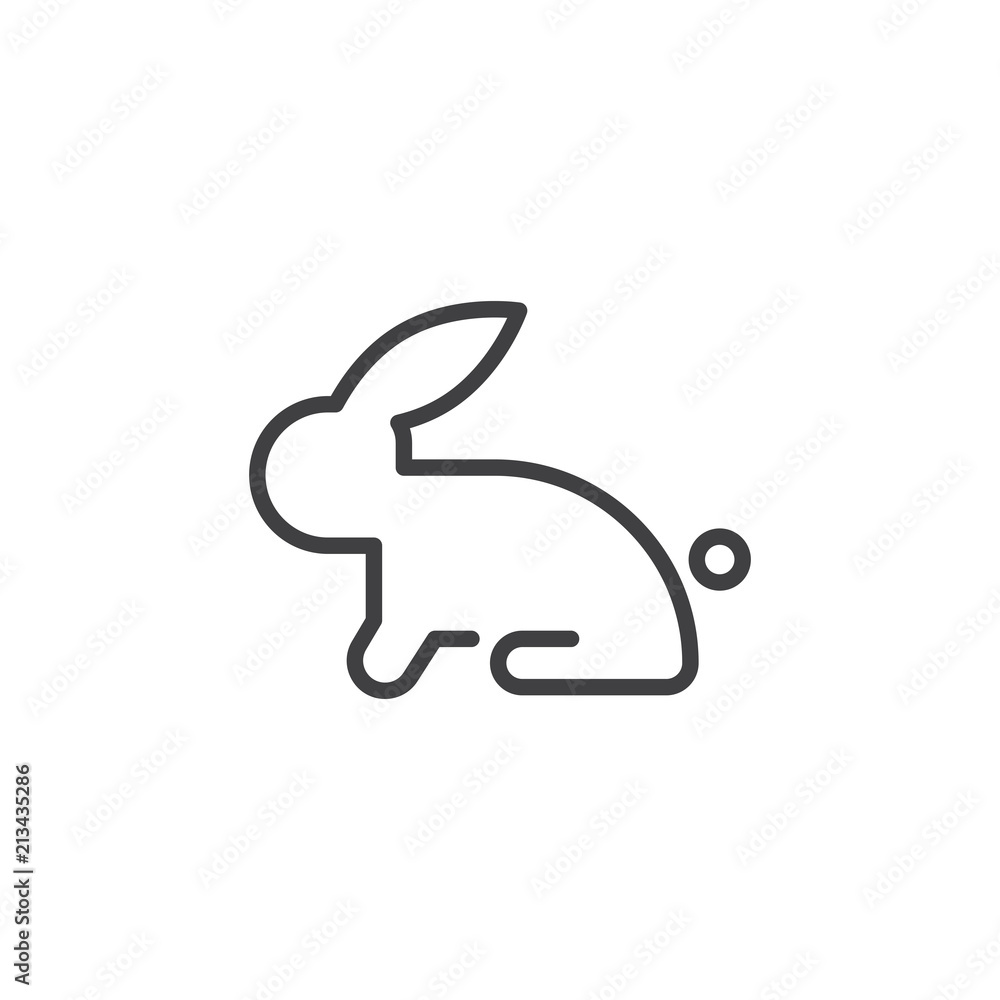 Rabbit line logo vector design template Rabbit line logo vector design template