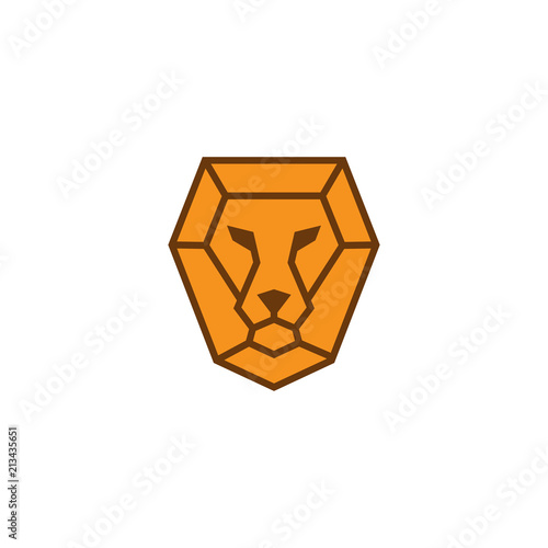 Lion head logo simple design template