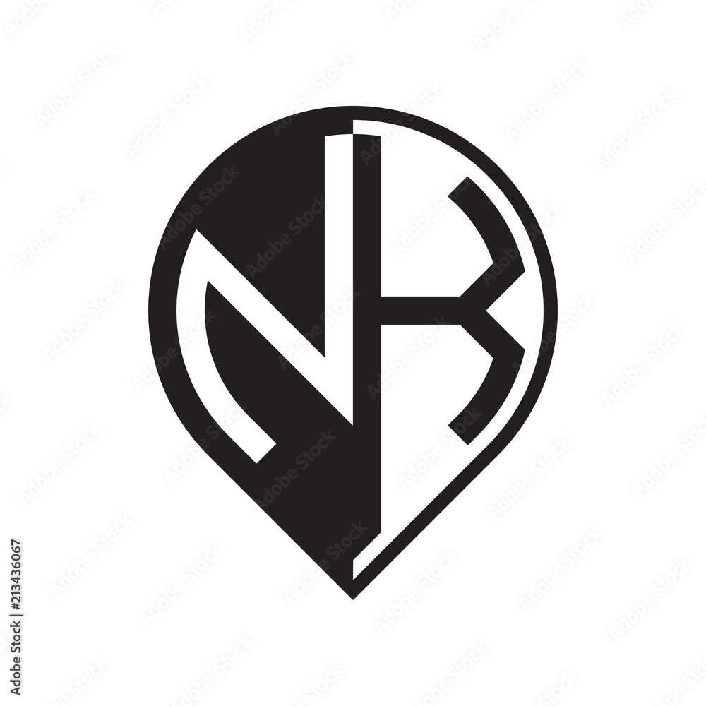 initial letter pin logo black