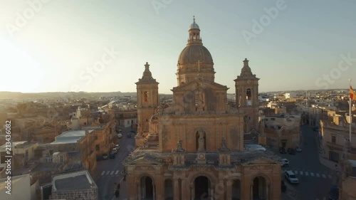 Saint Nicholas Parish Church in Siggiewi - Aerial Shot