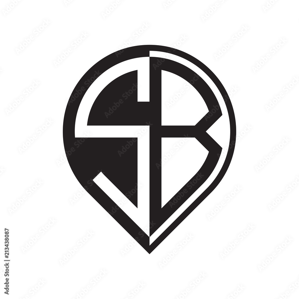 initial letter pin logo black initial letter pin logo black