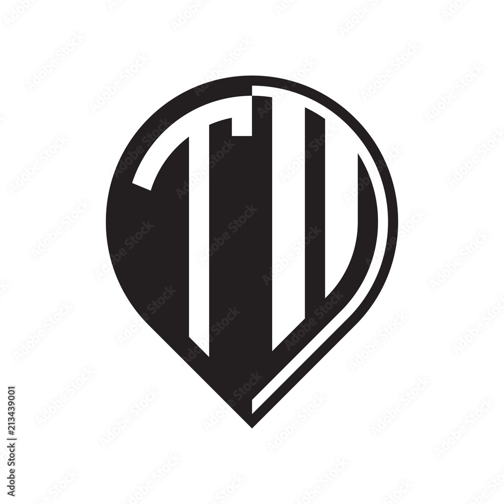 initial letter pin logo black