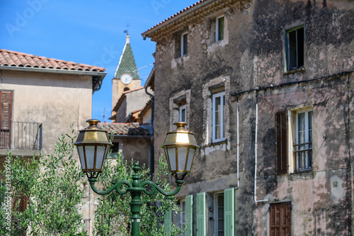 On the streets of a medieval village Gorbio. French Riviera. Cote d'Azur. photo