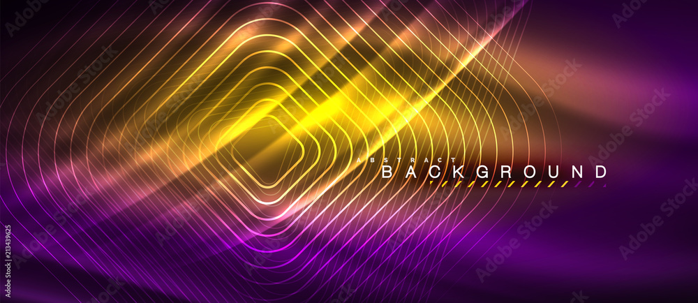 Neon glowing lines, magic energy space light concept, abstract background wallpaper design Neon glowing lines, magic energy space light concept, abstract background wallpaper design