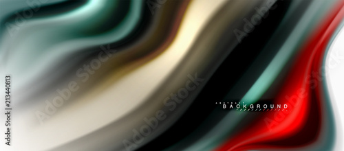 Fluid liquid mixing colors concept on light grey background, curve flow, trendy abstract layout template for business or technology presentation or web brochure cover, wallpaper