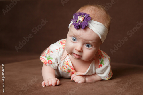Portrait of adorable baby girl photo