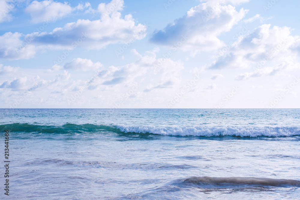 Fototapeta premium Calm Sea and Blue Sky Background.