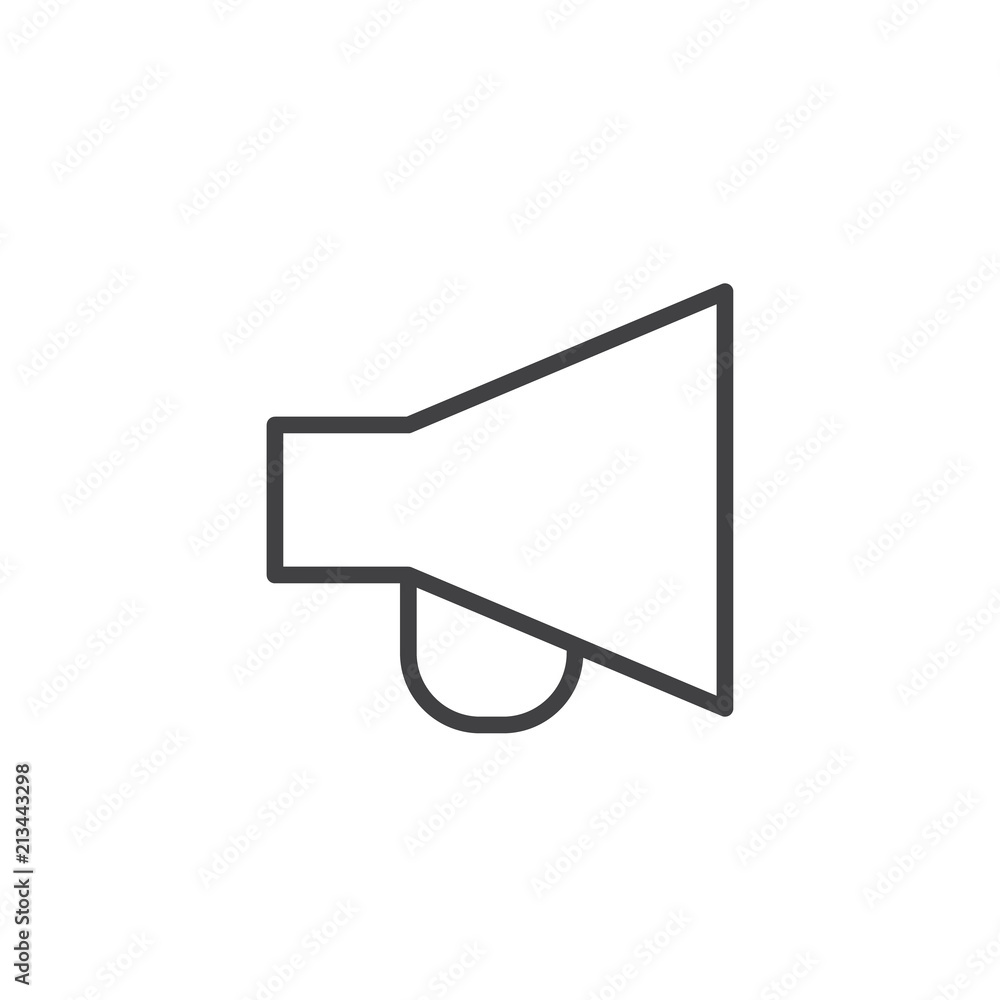 Megaphone outline icon. linear style sign for mobile concept and web design. Loudspeaker simple line vector icon. Symbol, logo illustration. Pixel perfect vector graphics Megaphone outline icon. linear style sign for mobile concept and web design. Loudspeaker simple line vector icon. Symbol, logo illustration. Pixel perfect vector graphics