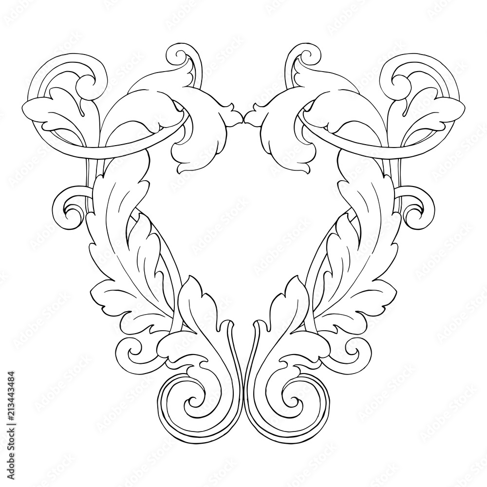 Retro baroque decorations element Retro baroque decorations element