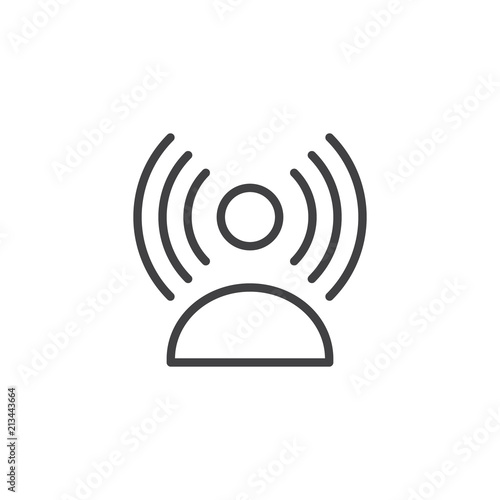 Influencer person outline icon. linear style sign for mobile concept and web design. Blogger simple line vector icon. Symbol, logo illustration. Pixel perfect vector graphics