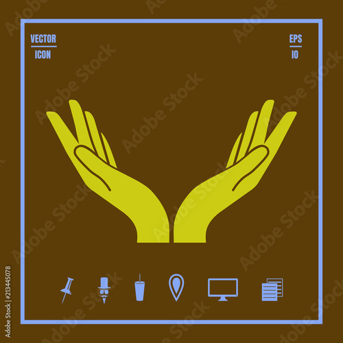 two hands vector icon
