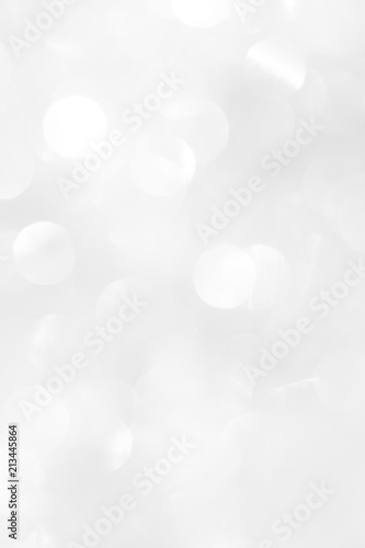 A brilliant white background with circles and ovals of different sizes. Template for a greeting card for the New Year. 